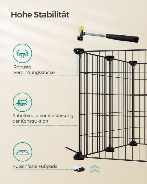 Rootz Black Metal Grid Storage Organizer - Wire Grid Rack - Grid Panel Organizer - Durable ABS Plastic - Versatile Storage Solution - Easy Assembly - 123cm x 63cm x 41cm