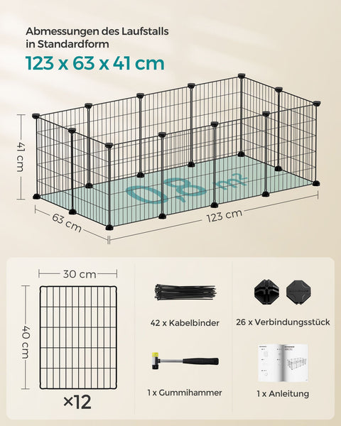 Rootz Black Metal Grid Storage Organizer - Wire Grid Rack - Grid Panel Organizer - Durable ABS Plastic - Versatile Storage Solution - Easy Assembly - 123cm x 63cm x 41cm