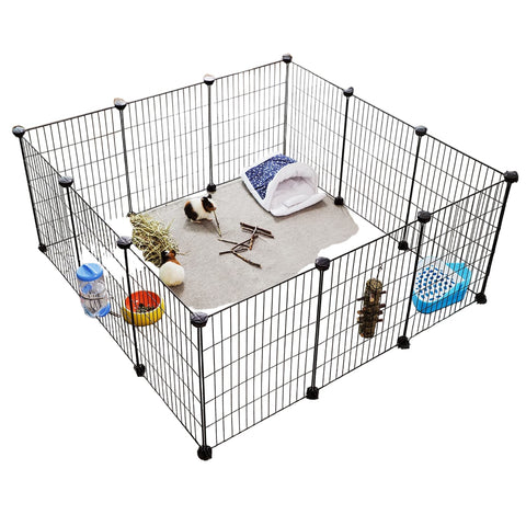 Rootz Pet Playpen - Pet Playground - Outdoor Enclosure - Spacious & Secure - 143cm x 73cm x 46cm - Metal & Plastic - Easy Assembly