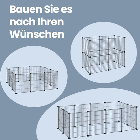 Rootz Pet Playpen - Pet Playground - Outdoor Enclosure - Spacious & Secure - 143cm x 73cm x 46cm - Metal & Plastic - Easy Assembly