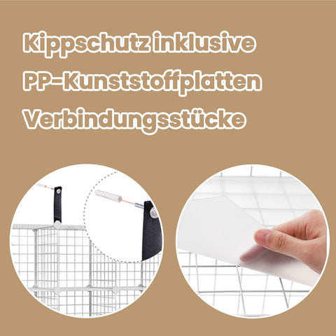 Rootz Modular Storage Shelf - Wire Rack - Cube Organizer - Space-Saving Design - 123cm x 31cm x 123cm