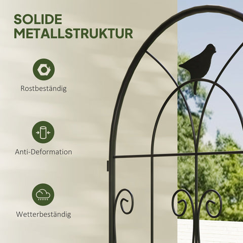 Rootz Rankgitter Metal 2 Set - Garden Privacy Screen - Climbing Plant Support - Rustproof - 50x120cm Black