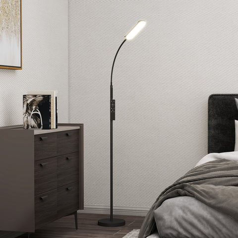 Rootz LED Base Lamp - Standing Lamp - Floor Light - Memory Function - Adjustable Brightness - Ø22 x 175cm - Black Steel