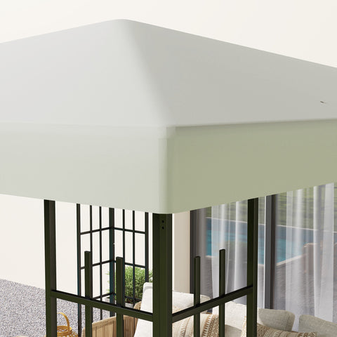 Rootz 3 x 3m Replacement Gazebo Roof - Garden Shelter Cover - Pavilion Shade - UPF30+ Protection - 298cm x 298cm - White