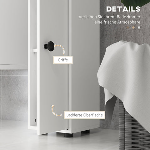 Rootz Bathroom Cabinet - Storage Unit - Slim Organizer - Modern White Design - Chipboard Construction - 180cm x 20cm x 20cm