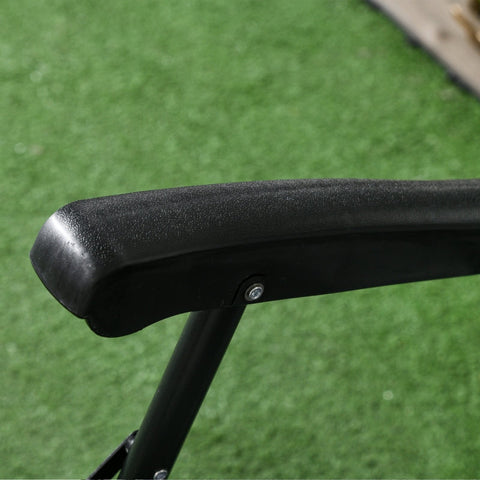 Rootz Outdoor Weatherproof Folding Rocking Chair - Portable Rocker - Camping Rocking Chair - Breathable Textline Fabric - Supports Up to 120kg - 95cm x 64cm x 106cm - Black