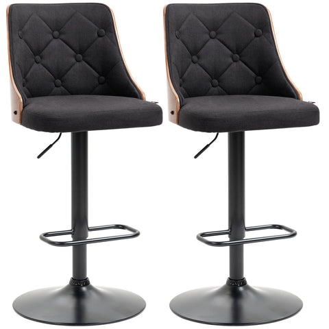 Rootz Set of 2 Adjustable Bar Stools - Swivel Chairs - Counter Stools - Comfort Seating - 48L x 53W x 92.5-113H cm