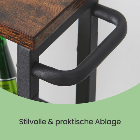 Rootz 4 Level Rolling Kitchen Cart - Narrow Niche Shelf - Trolley on Rollers - Compact Storage Solution - 13cm x 45.4cm x 77cm