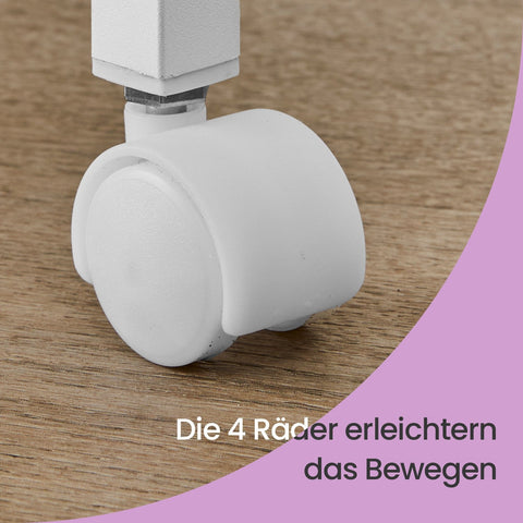 Rootz 4 Level Rolling Kitchen Cart - Niche Shelf on Rollers - Narrow Trolley - Brown/White - Space-Saving - 13cm x 45.4cm x 77cm