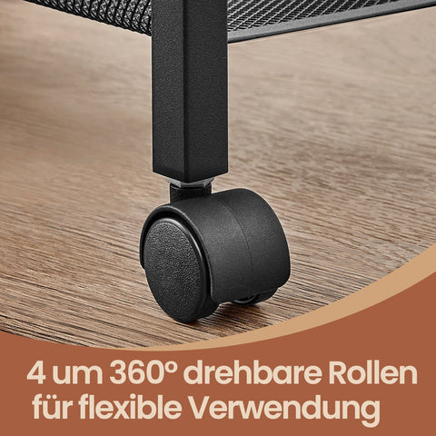 Rootz 5 Level Rolling Kitchen Cart - Niche Shelf - Narrow Trolley - Space-Saving Storage - 22cm x 45.4cm x 77cm