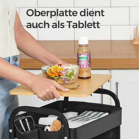 Rootz Steel Trolley - Storage Cart - Utility Organizer - Durable with 30kg Capacity - 30.6cm x 44.3cm x 74.2cm