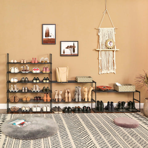Rootz Verstelbaar Schoenenrek - Schoenenorganizer - Ruimtebesparend - Eenvoudige montage - Metalen buizen - 92 cm x 30 cm x 194 cm