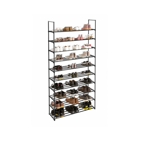 Rootz Verstelbaar Schoenenrek - Schoenenorganizer - Ruimtebesparend - Eenvoudige montage - Metalen buizen - 92 cm x 30 cm x 194 cm