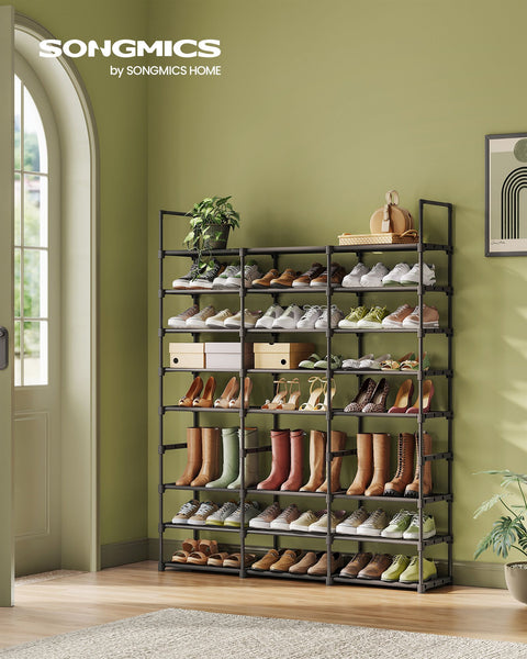 Rootz Shoe Rack Organizer - Storage Rack - Shoe Stand - Steel Frame - Non-Woven Fabric Shelves - PP Plastic Connectors - 29.5cm x 129cm x 157.6cm