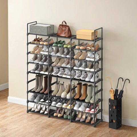Rootz Shoe Shelf - Shoe Rack - 8 Level Organizer - Adjustable Storage - Space Saving - 29.5 x 129 x 157.6 cm