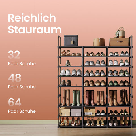 Rootz Shoe Shelf - Shoe Rack - 8 Level Organizer - Adjustable Storage - Space Saving - 29.5 x 129 x 157.6 cm