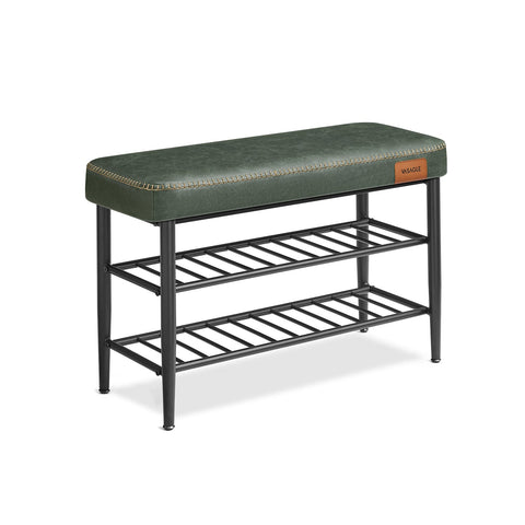 Rootz Ekho Collection Shoe Bench - Storage Bench - Entryway Organizer - Forest Green - 30D x 80W x 50H cm - 6.3kg