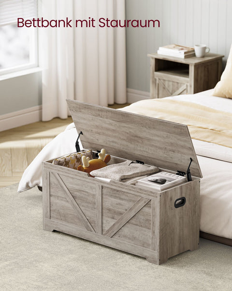 Rootz Shoe Bench with Storage - Entryway Bench - Shoe Rack - Chipboard Material - 40cm x 100cm x 46cm - Greige Mottled - 136kg Load Capacity