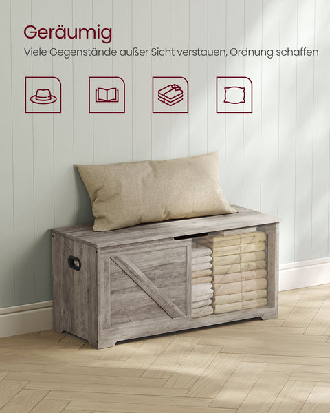 Rootz Shoe Bench with Seat - Greige Mottled Chipboard - Entryway Organizer - 40cm x 100cm x 46cm - 19.5kg - Max Capacity 136kg