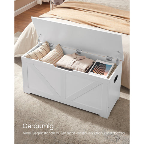 Rootz Shoe Bench with Seat - Entryway Organizer - Storage Bench - Chipboard - 40cm x 100cm x 46cm - Matt White - 136kg Capacity - 19.5kg - Easy Assembly