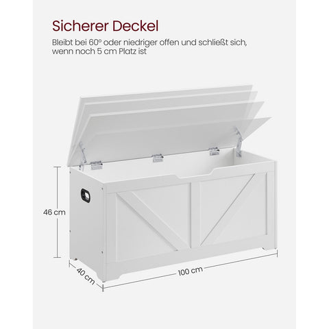 Rootz Schoenenbank met Zitting - Ingangsbank - Opbergbank - Spaanplaatmateriaal - 40cm x 100cm x 46cm - Mat Wit - 136kg Draagvermogen - Schoenenopbergoplossing