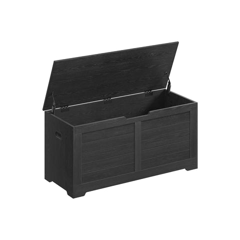 Rootz Shoe Bench Organizer - Entryway Storage - Chipboard Material - 40cm x 100cm x 46cm - Ebony Black - 136kg Max Load - 19.5kg Weight