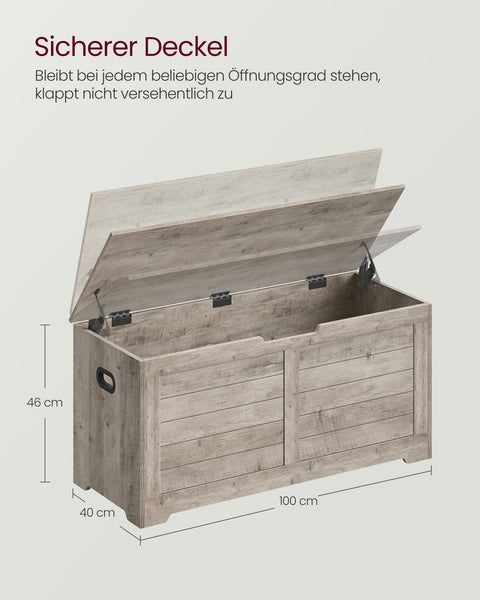 Rootz Shoe Bench with Padded Seat - Entryway Organizer - Chipboard Material - 40cm x 100cm x 46cm - Greige Mottled Finish