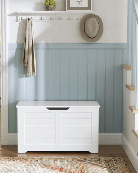 Rootz Schoenenbank - Ingangsbank - Opbergbank - Spaanplaatmateriaal - 40 cm x 80 cm x 46 cm - Wit - 136 kg Max. laadvermogen - 60 kg Capaciteit binnencompartiment