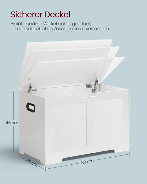 Rootz Schoenenbank - Ingangsbank - Opbergbank - Spaanplaatmateriaal - 40 cm x 80 cm x 46 cm - Wit - 136 kg Max. laadvermogen - 60 kg Capaciteit binnencompartiment