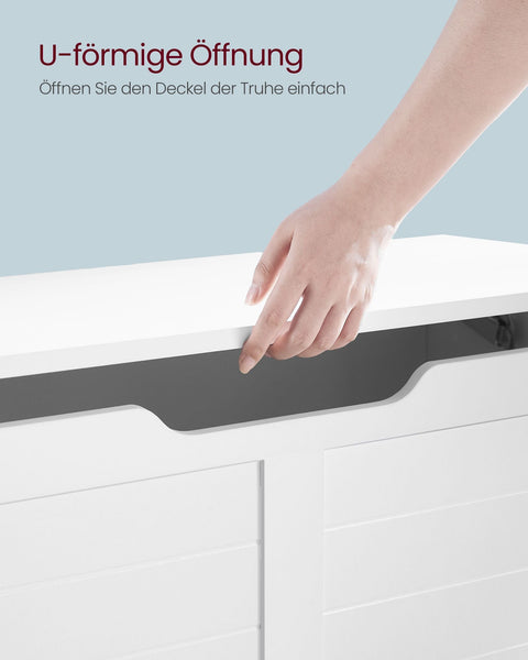 Rootz Schoenenbank - Ingangsbank - Opbergbank - Spaanplaatmateriaal - 40 cm x 80 cm x 46 cm - Wit - 136 kg Max. laadvermogen - 60 kg Capaciteit binnencompartiment