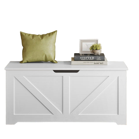 Rootz White Wooden Chipboard Shoe Bench - Entryway Storage Bench - Seating Area - 40cm x 100cm x 46cm