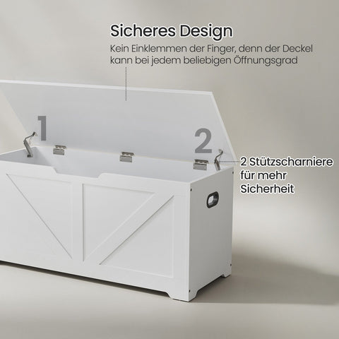 Rootz White Wooden Chipboard Shoe Bench - Entryway Storage Bench - Seating Area - 40cm x 100cm x 46cm