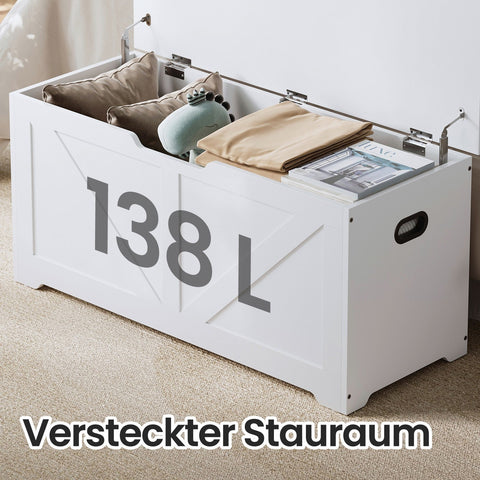 Rootz White Wooden Chipboard Shoe Bench - Entryway Storage Bench - Seating Area - 40cm x 100cm x 46cm