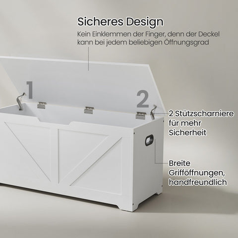 Rootz White Wooden Chipboard Shoe Bench - Entryway Storage Bench - Seating Area - 40cm x 100cm x 46cm