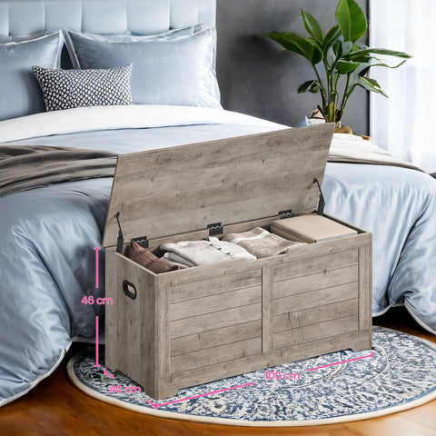 Rootz Shoe Bench - Entryway Storage - Footwear Organizer - Compact Seating - Grey - 40 x 100 x 46 cm