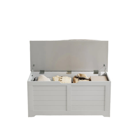 Rootz Shoe Bench - Bench with Storage Space - Seat Chest - 2 Safety Hinges - Wooden Chipboard - 100cm x 40cm x 46cm