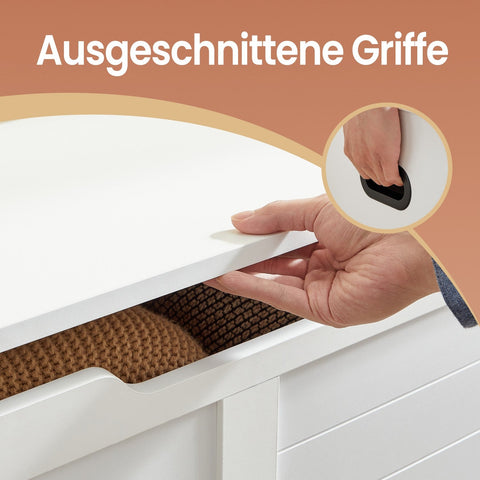 Rootz Shoe Bench - Bench with Storage Space - Seat Chest - 2 Safety Hinges - Wooden Chipboard - 100cm x 40cm x 46cm