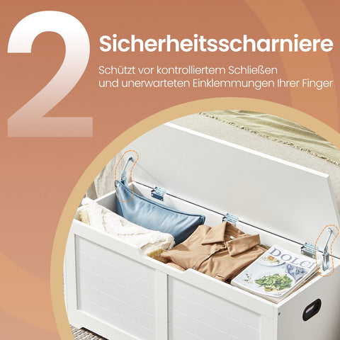 Rootz Shoe Bench - Bench with Storage Space - Seat Chest - 2 Safety Hinges - Wooden Chipboard - 100cm x 40cm x 46cm