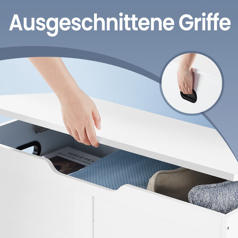 Rootz Shoe Bench - Bench with Storage Space - Seat Chest with 2 Safety Hinges - Organize Efficiently - 40cm x 80cm x 46cm