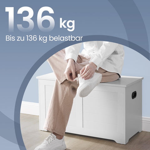 Rootz Shoe Bench - Bench with Storage Space - Seat Chest with 2 Safety Hinges - Organize Efficiently - 40cm x 80cm x 46cm