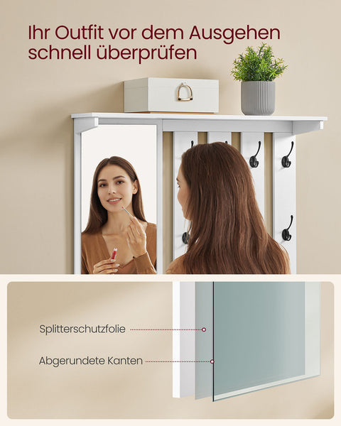 Rootz Shoe Bench Wall Wardrobe Set - Entryway Organizer - Coat Rack - Durable Wooden Chipboard - 82cm x 90cm x 20cm