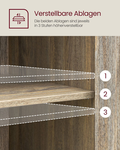 Rootz Storage Cabinet - Turquoise Chipboard - Brown-ink Black Steel - Large - Adjustable Shelves - 35cm x 100cm x 75cm