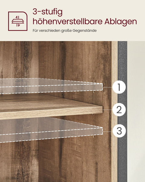 Rootz Sliding Door Kitchen Cupboard - Country House Style - Storage Cabinet - Chipboard and Steel - 30cm x 70cm x 80cm