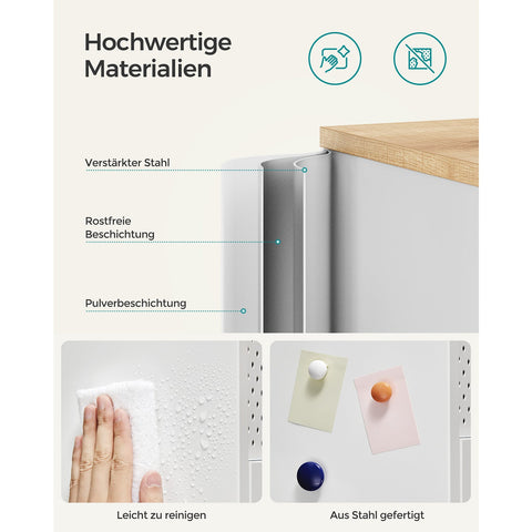Rootz Storage Cabinet - White Cabinet - Chipboard Steel - Spacious Storage - Sturdy Construction - Easy Assembly - 40cm x 80cm x 76cm