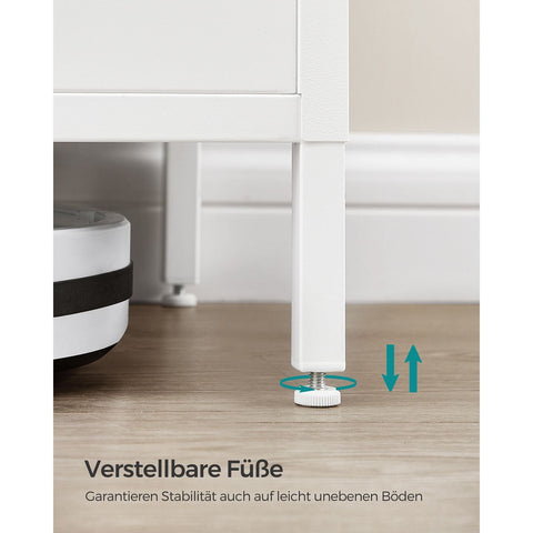 Rootz Storage Cabinet - White Cabinet - Chipboard Steel - Spacious Storage - Sturdy Construction - Easy Assembly - 40cm x 80cm x 76cm