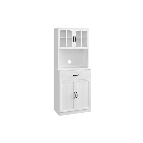 Rootz Modern Kitchen Cabinet - White Cupboard - Adjustable Shelves - MDF Chipboard - 41.5cm x 73cm x 179.8cm - Large Storage - 42.5kg
