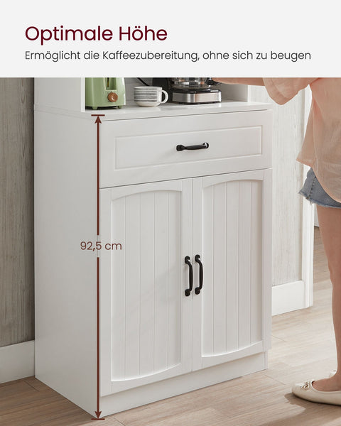 Rootz Modern Kitchen Cabinet - White Cupboard - Adjustable Shelves - MDF Chipboard - 41.5cm x 73cm x 179.8cm - Large Storage - 42.5kg