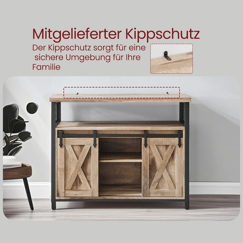 Rootz Sideboard - Kitchen Cabinet - Storage Cabinet - Durable Steel Frame - 33cm x 100cm x 80cm