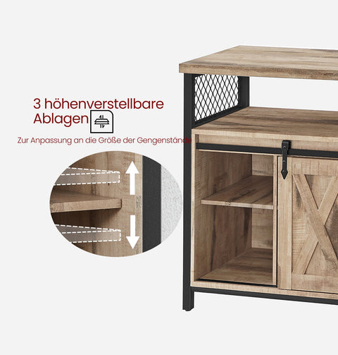 Rootz Sideboard - Kitchen Cabinet - Storage Cabinet - Durable Steel Frame - 33cm x 100cm x 80cm