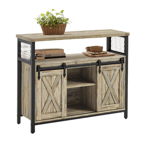 Rootz Sideboard Kitchen Cabinet - Storage Cabinet - Durable Wood Chipboard - Ample Space - 33x100x80cm